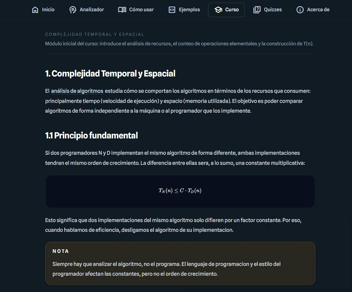 Módulo de curso abierto con avance secuencial.
